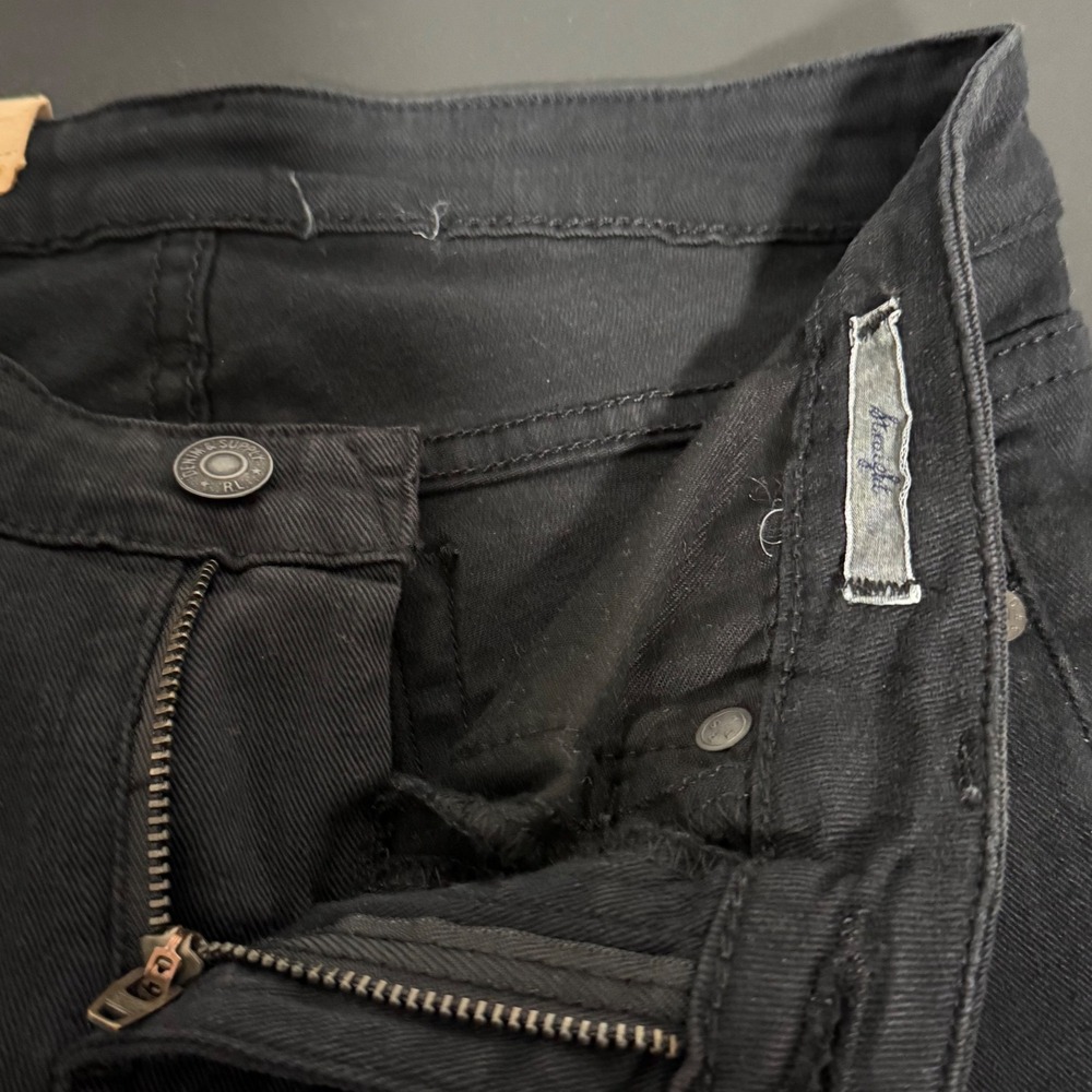 Denim & Supply Ralph Lauren Womens Black Straight Leg Jeans 26x34 Mid Rise - Picture 7 of 14